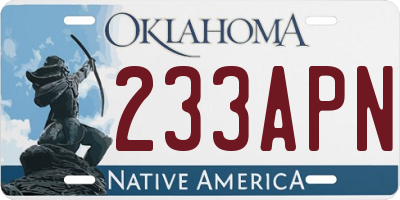 OK license plate 233APN