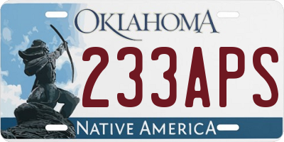 OK license plate 233APS