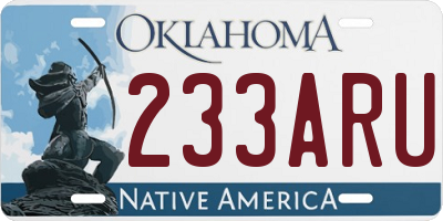 OK license plate 233ARU