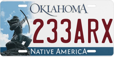 OK license plate 233ARX