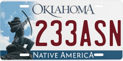 OK license plate 233ASN