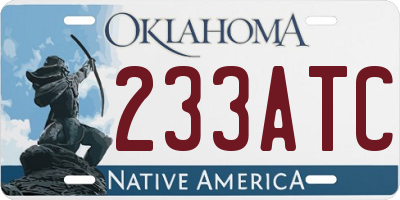 OK license plate 233ATC