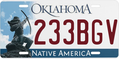 OK license plate 233BGV