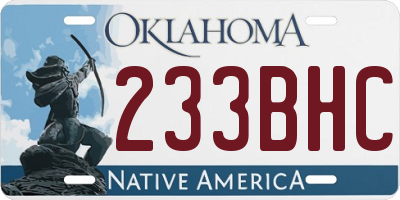 OK license plate 233BHC
