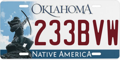 OK license plate 233BVW
