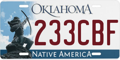 OK license plate 233CBF