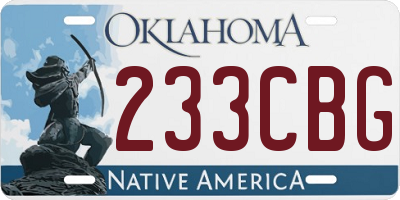 OK license plate 233CBG
