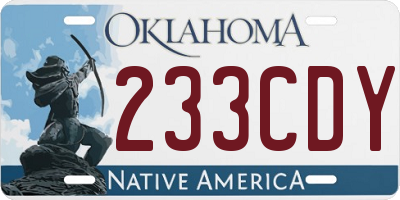 OK license plate 233CDY