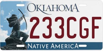 OK license plate 233CGF