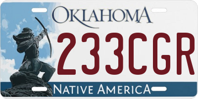 OK license plate 233CGR