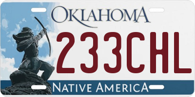 OK license plate 233CHL