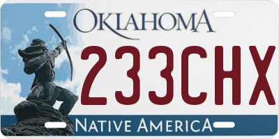 OK license plate 233CHX