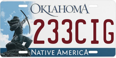 OK license plate 233CIG