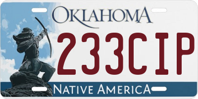 OK license plate 233CIP
