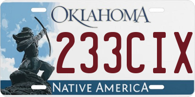 OK license plate 233CIX