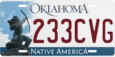 OK license plate 233CVG