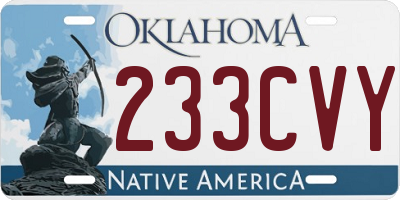 OK license plate 233CVY