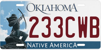 OK license plate 233CWB
