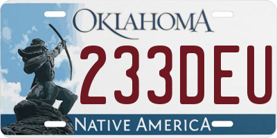 OK license plate 233DEU