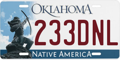 OK license plate 233DNL