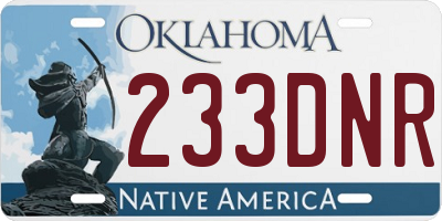 OK license plate 233DNR