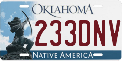 OK license plate 233DNV