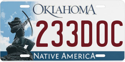 OK license plate 233DOC