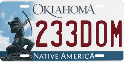 OK license plate 233DOM