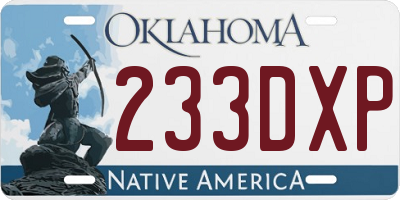 OK license plate 233DXP