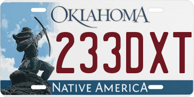 OK license plate 233DXT