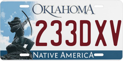 OK license plate 233DXV