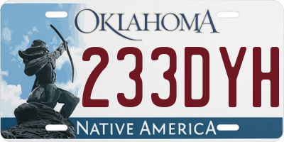 OK license plate 233DYH