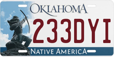 OK license plate 233DYI