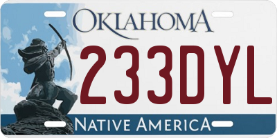 OK license plate 233DYL