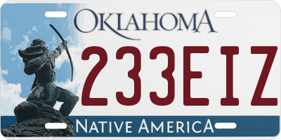 OK license plate 233EIZ