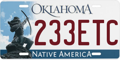 OK license plate 233ETC