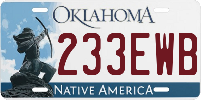 OK license plate 233EWB