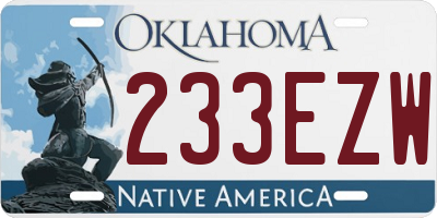 OK license plate 233EZW