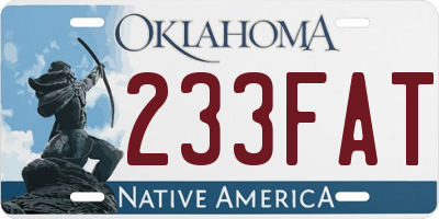 OK license plate 233FAT