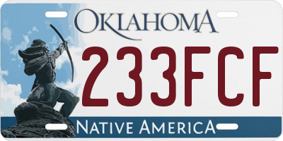 OK license plate 233FCF