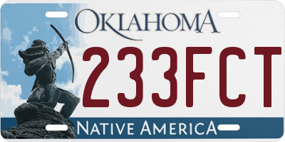 OK license plate 233FCT