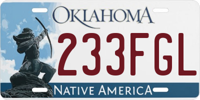 OK license plate 233FGL