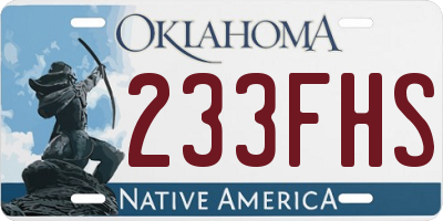 OK license plate 233FHS