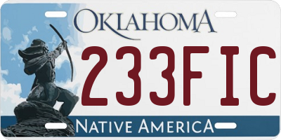 OK license plate 233FIC