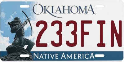 OK license plate 233FIN