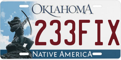 OK license plate 233FIX