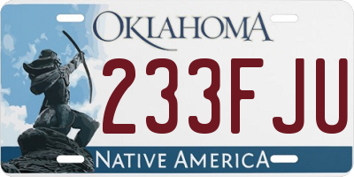 OK license plate 233FJU