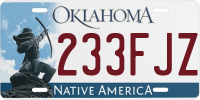 OK license plate 233FJZ