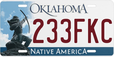 OK license plate 233FKC