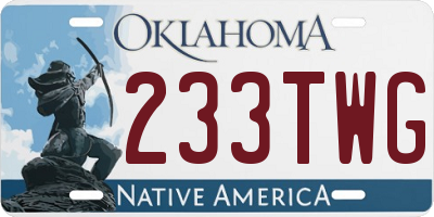OK license plate 233TWG